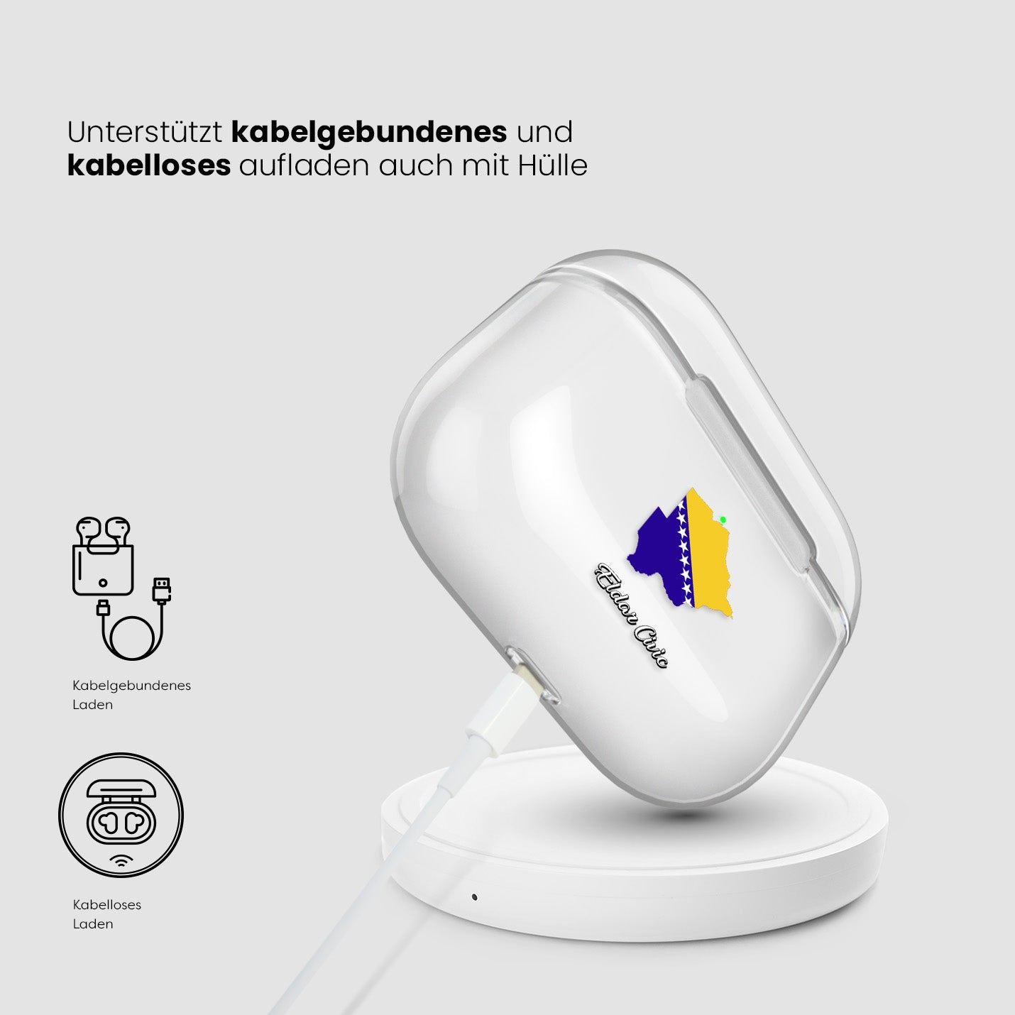 Airpods Hülle - Bosnien Flagge - 1instaphone