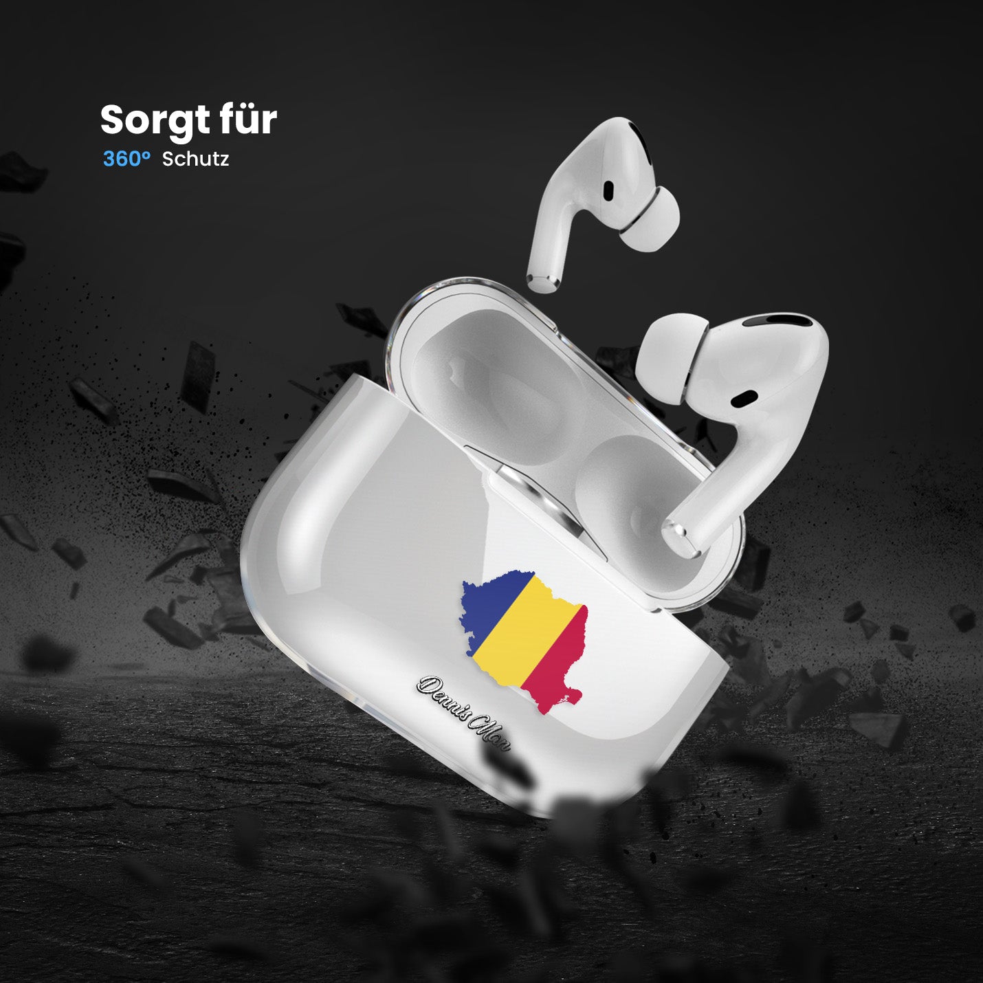 Airpods Hülle - Rumänien Flagge - 1instaphone