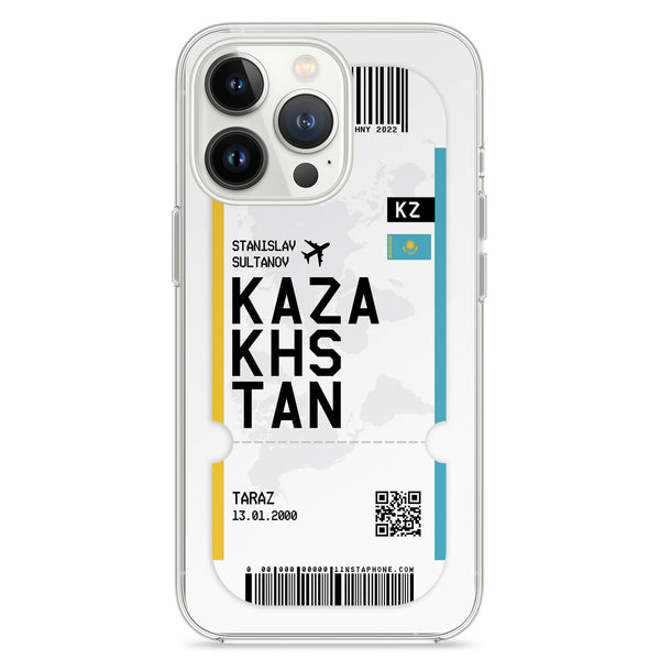Étui pour téléphone portable au design ticket - Kazakhstan