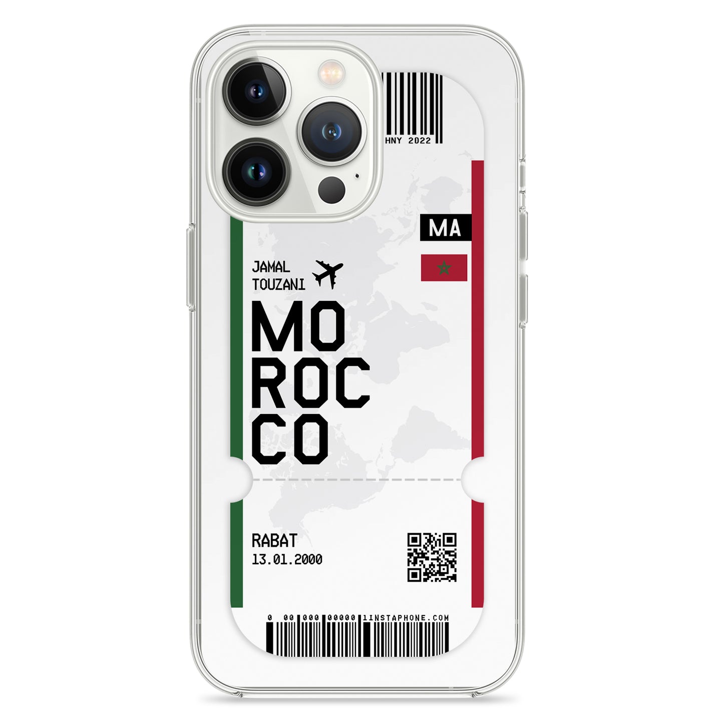 Handyhülle im Ticket Design - Marokko - 1instaphone
