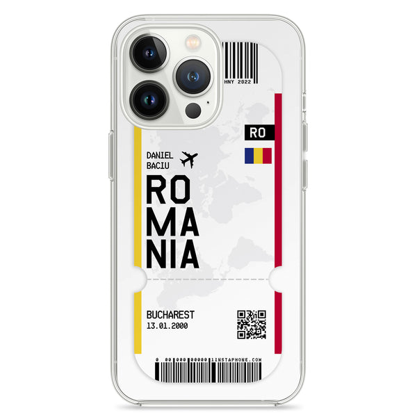 Étui pour téléphone portable au design ticket - Roumanie