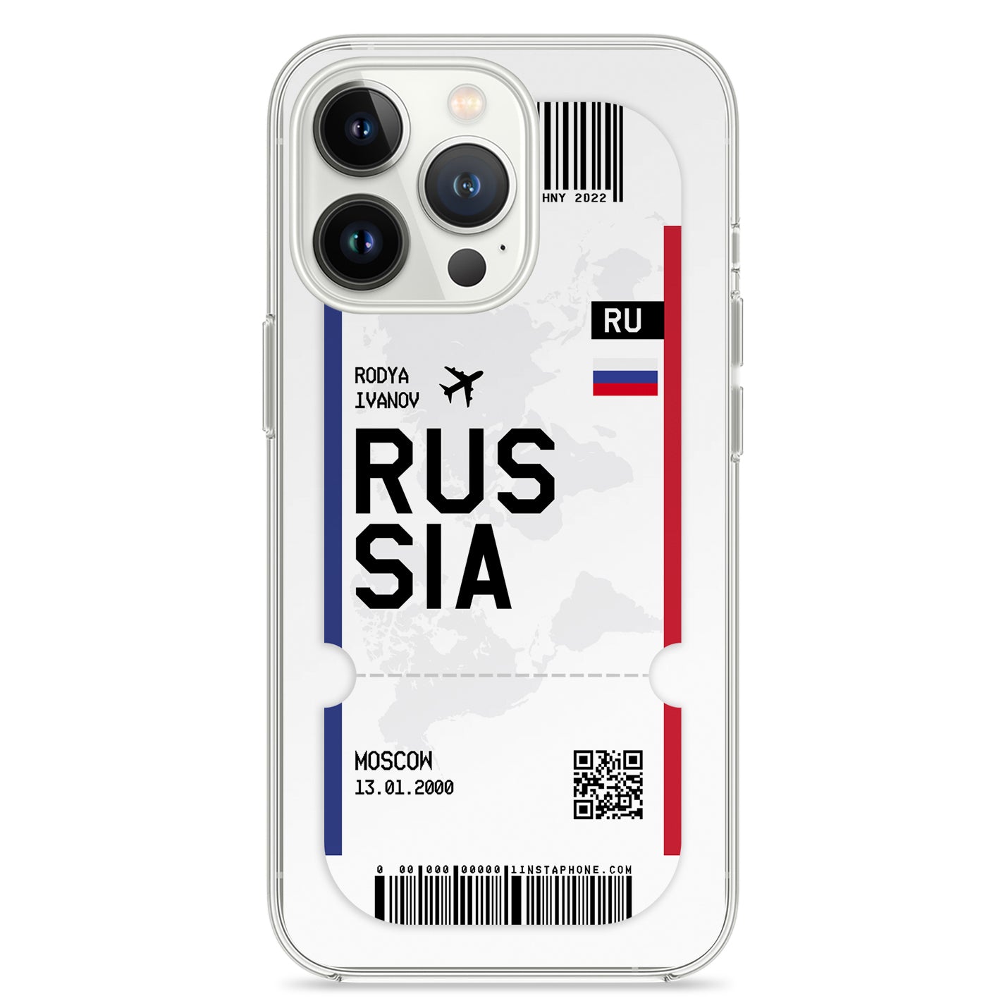 Handyhülle im Ticket Design - Russland - 1instaphone