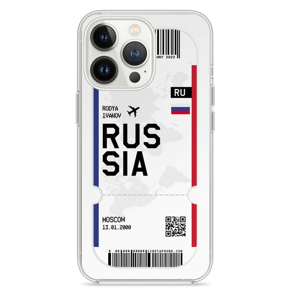 Étui pour téléphone portable au design ticket - Russie