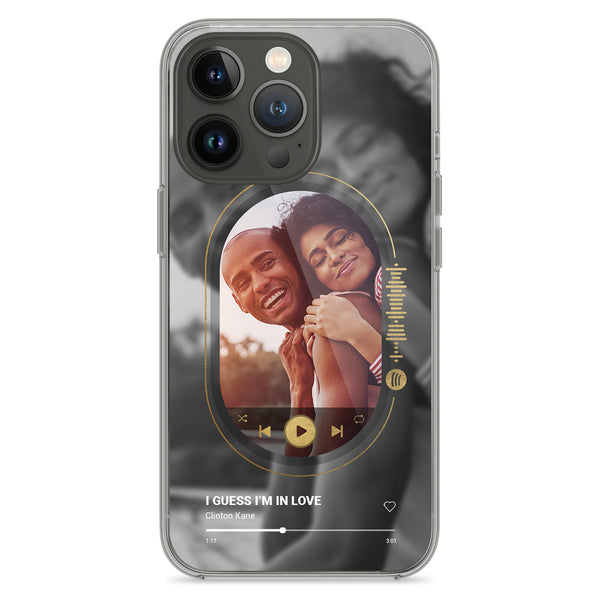 Phone case transparent Spotify design with photo