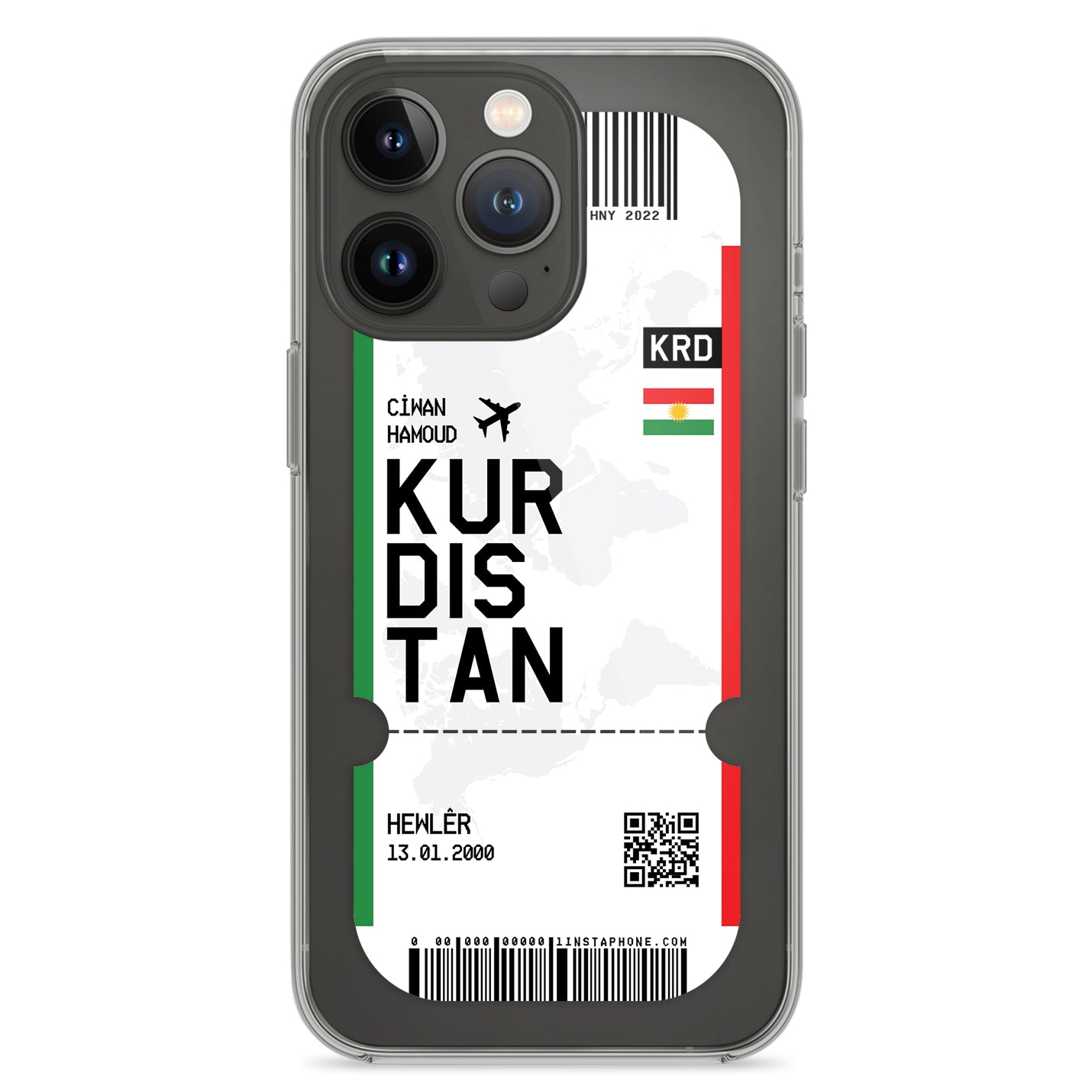 Handyhülle im Ticket Design - Kurdistan - 1instaphone