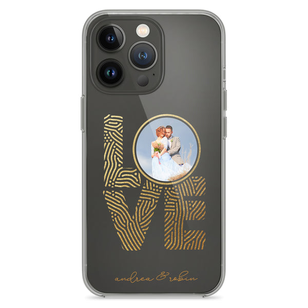 Phone case with custom photo and text Love