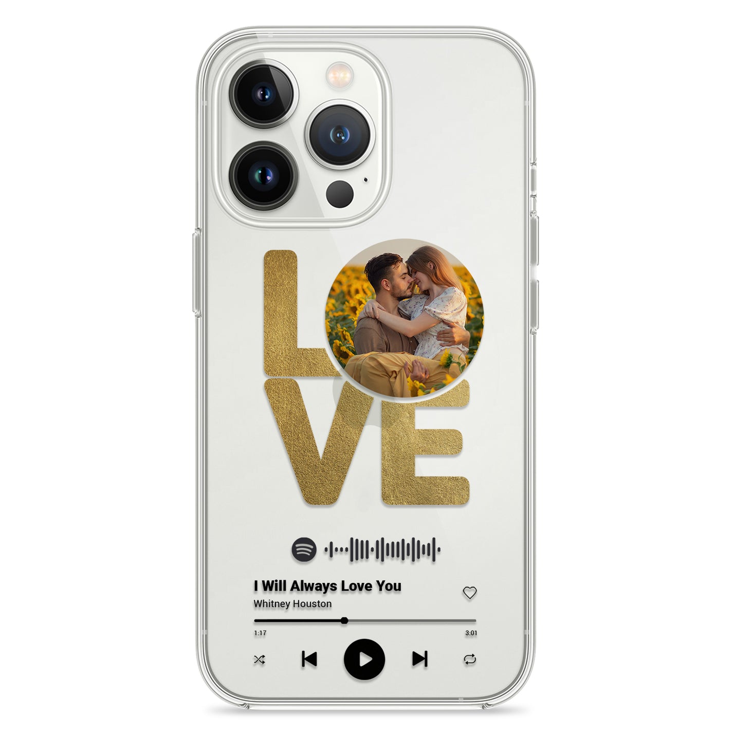 Handyhülle Durchsichtig Spotify Design Love - 1instaphone