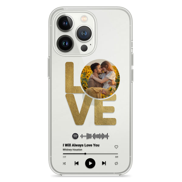 Phone Case Transparent Spotify Design Love