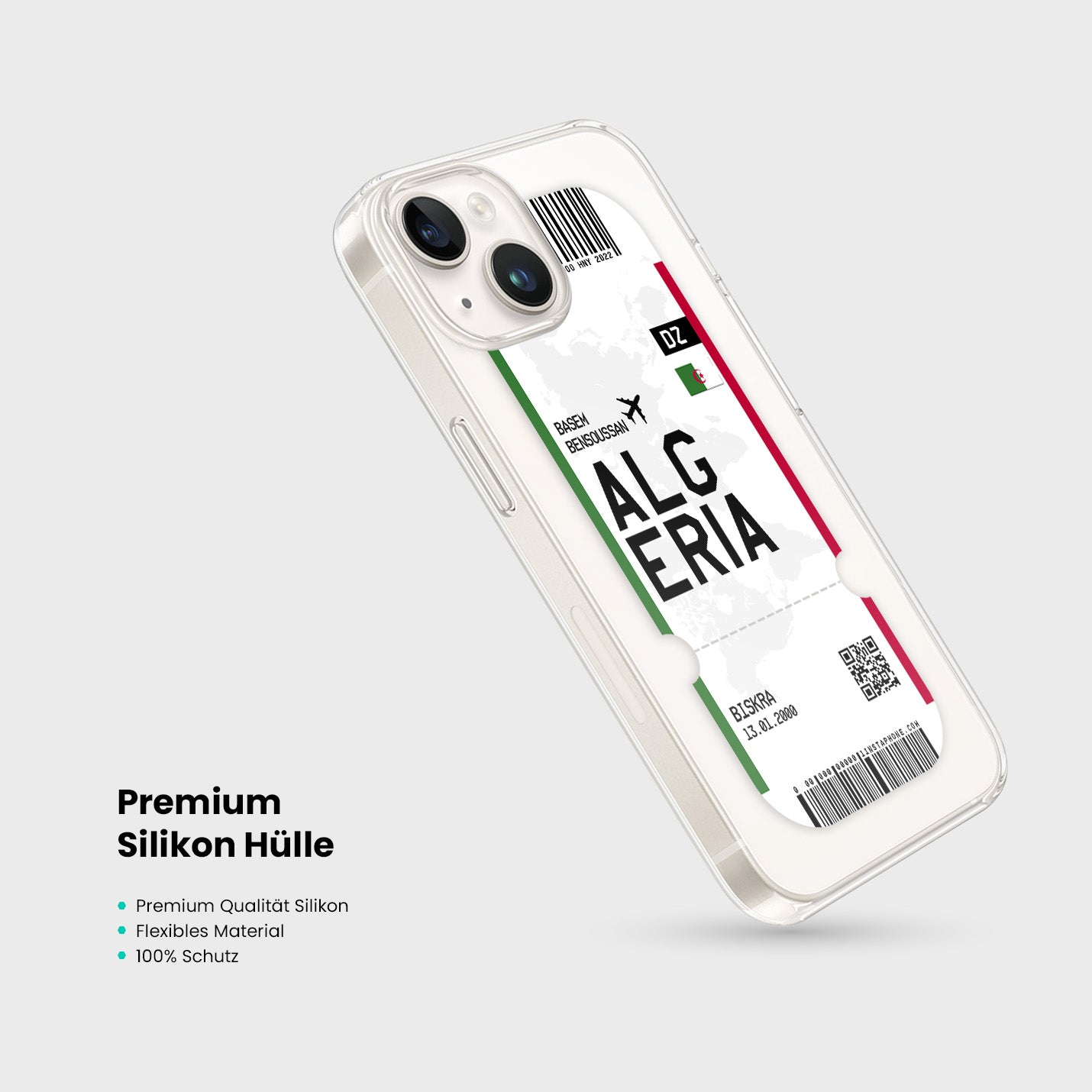 Handyhülle im Ticket Design - Algerien - 1instaphone
