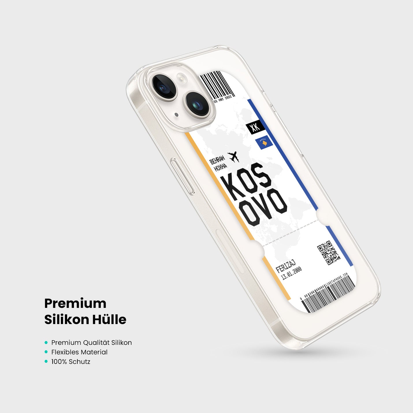 Handyhülle im Ticket Design - Kosovo - 1instaphone