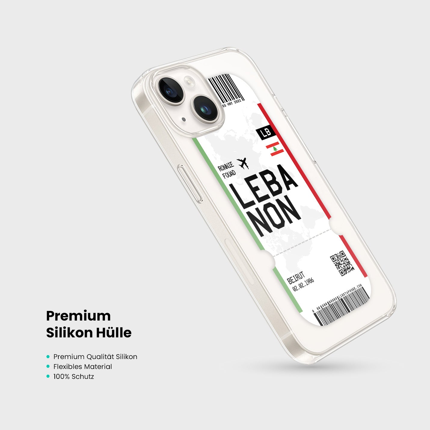 Handyhülle im Ticket Design - Libanon - 1instaphone