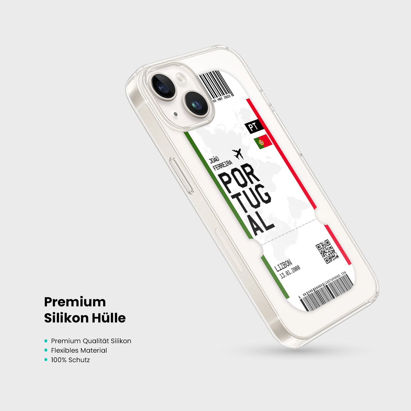 Handyhülle im Ticket Design - Portugal - 1instaphone