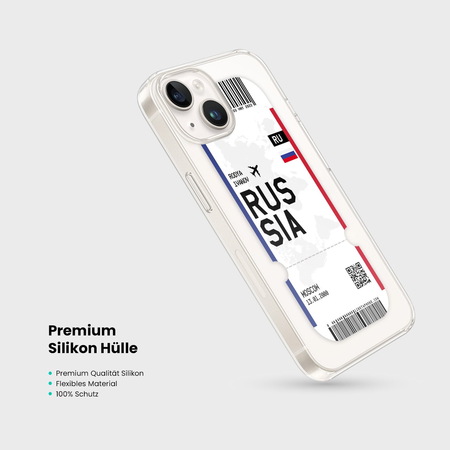 Handyhülle im Ticket Design - Russland - 1instaphone