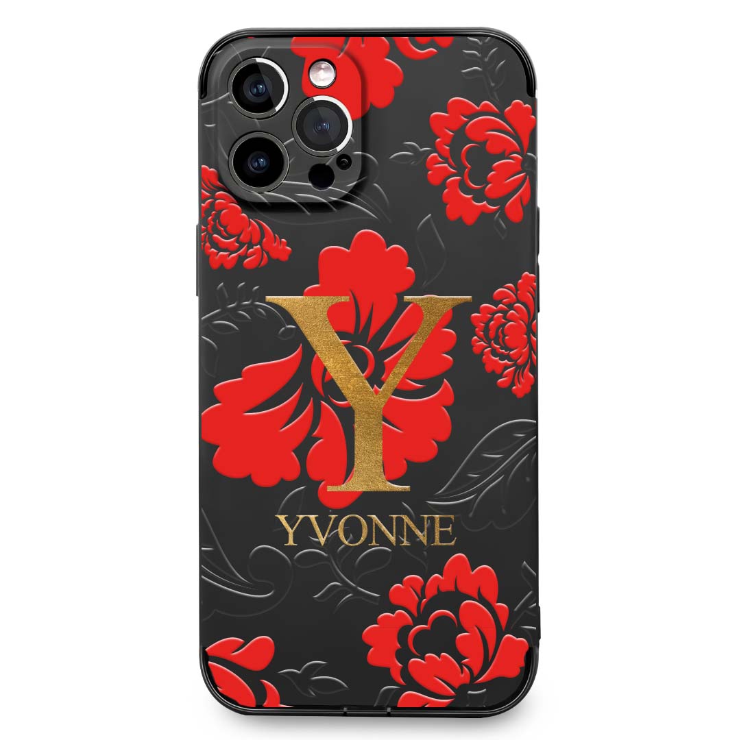 3D EMOSSED RED GOLD - 1instaphone