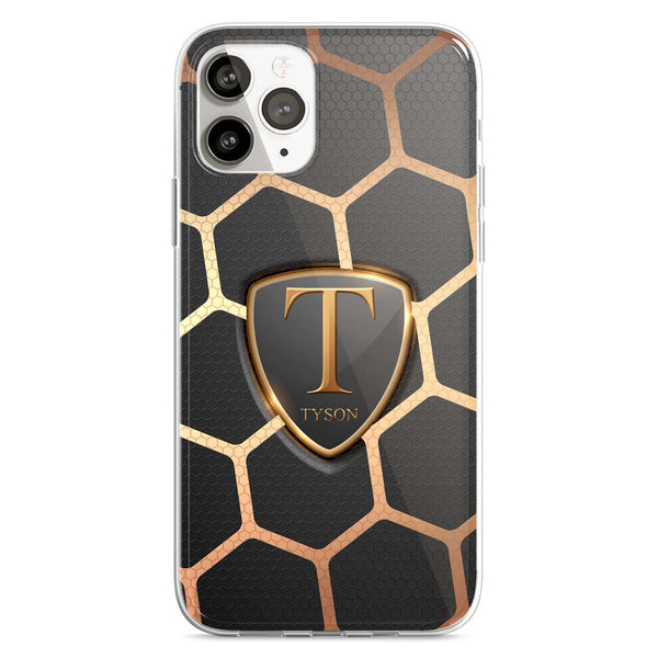 Gepersonaliseerde 3D gouden zwarte telefoonhoesje