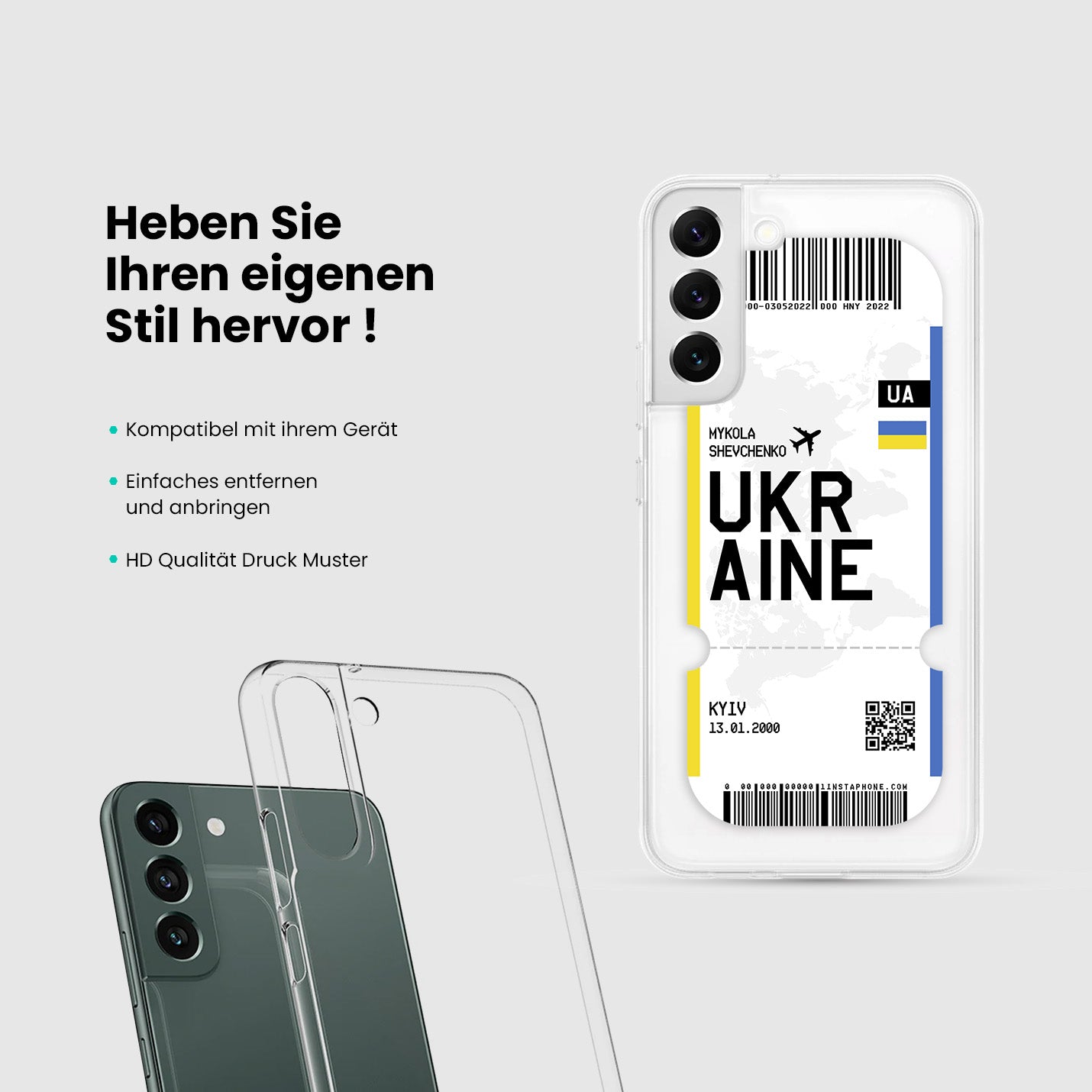 Handyhülle im Ticket Design - Ukraine - 1instaphone