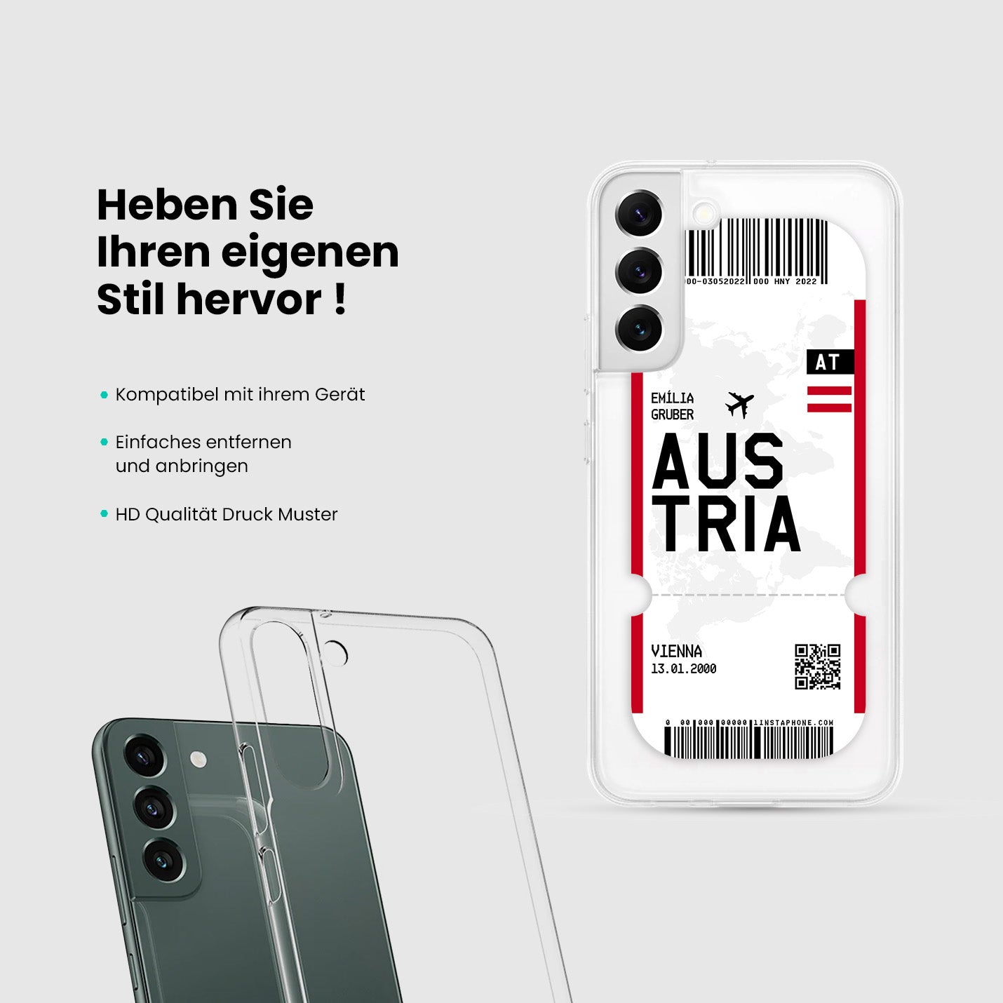 Handyhülle im Ticket Design - Österreich - 1instaphone