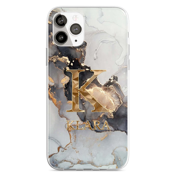 Dream Pattern personalized phone case White Gold Marble